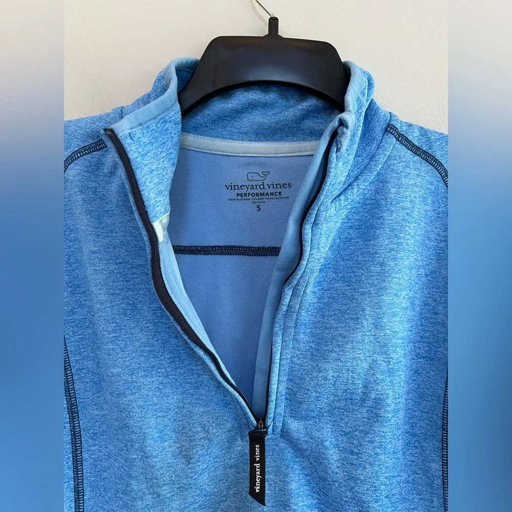 Vineyard Vines Palmetto Quarter-Zip Performance Pullover in Ocean Breeze Blue, S - Picture 5 of 10